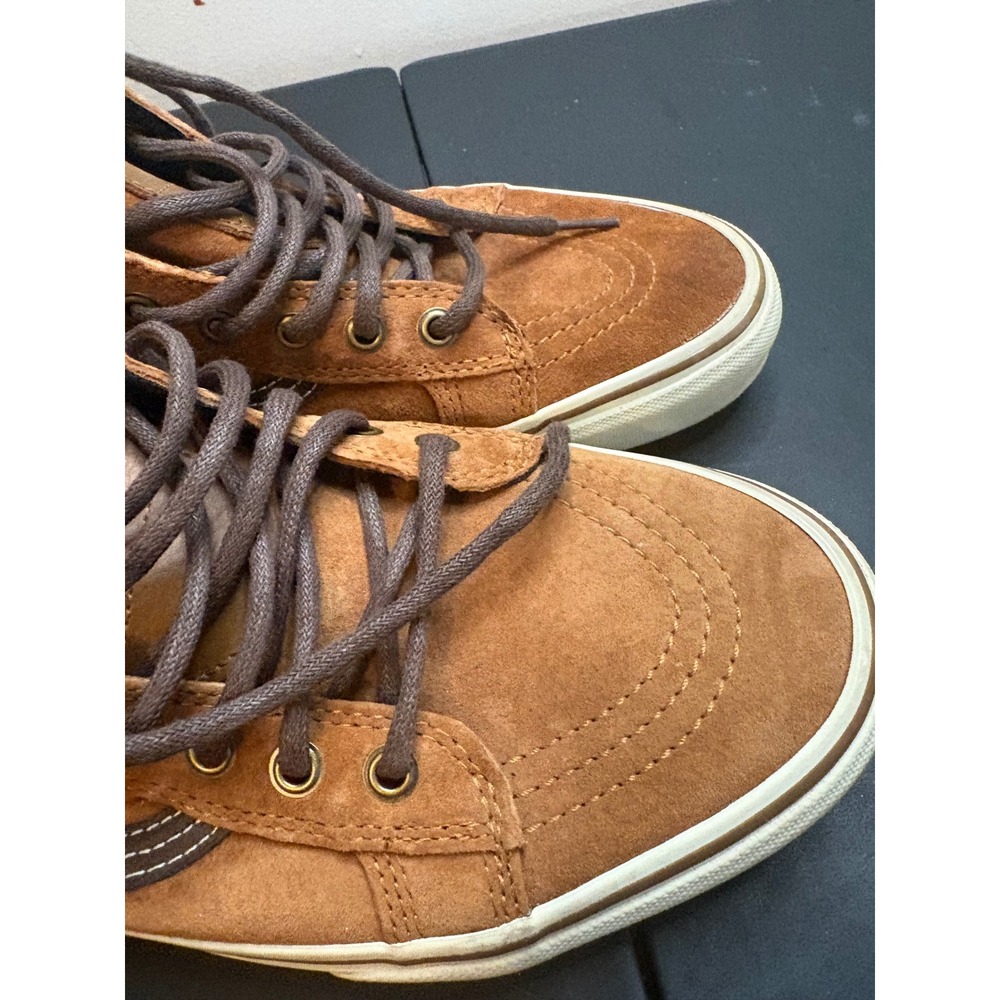 Vans Sk8-Hi MTE Honey Brown Suede Buffalo Plaid Flannel High Top Mens 11 - Picture 2 of 7
